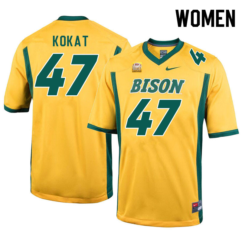 Women #47 Luke Kokat North Dakota State Bison College Football Jerseys Sale-Yellow - Click Image to Close